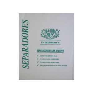 SEPARADOR CARTA 6 POSIC.COLORES PVC WILLIAMS