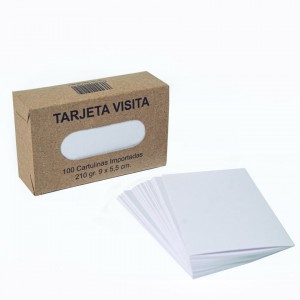 TARJETA VISITA BLANCA 100UN. 9X5.5 J S 225 GR